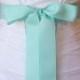 Mint Green Grosgrain Ribbon, 1.5 Inch Wide Bright Aqua Bridal Sash, Grosgrain Wedding Belt, 4 Yards
