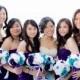 17 Piece Malibu Blue Purple White Bridal Bouquet Rose Wedding Flower Set, Malibu Blue Bouquet, Purple Bouquet, Wedding Bouquet Purple Bridal