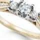 Three-Stone Diamond Ring in 14k Gold, White Gold or Rose Gold (1/2 ct. t.w.)