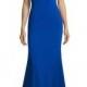 Sleeveless Lace-Trim Jersey Mermaid Gown, Royal Blue