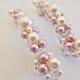 Crystal pearl barrette, Creamrose Swarovski pearls, Pearl barrette for bride, Pearl hair decoration, Pearl prom barrette, UK seller