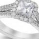 Marchesa Celeste Halo by Marchesa Certified Diamond Split Shank Engagement Ring (1-1/5 ct. t.w.) in 18k White Gold
