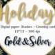 Christmas Clipart Gold Silver digital paper Christmas cards Borders Winter clipart Snowflakes Xmas foil Clipart Gold scrapbook New Year