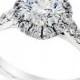 Macy&#039;s Certified Diamond Halo Engagement Ring (2-1/3 ct. t.w.) in 18k White Gold