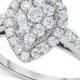 Macy&#039;s Diamond Pear Antique-Inspired Engagement Ring (1 ct. t.w.) in 14k White Gold