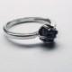 SALE 0.70 cts black rough diamond ring, raw black diamond ring, natural black diamond ring, black uncut diamond ring, 925 silver ring,