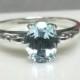 Blue Topaz Ring, Antique Style Engagement Ring, Blue Ring, Size 8 Ring, Sterling Silver, Blue Topaz, December Birthday Maggie McMane Design