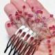 Crystal Hair Comb - Wedding Swarovski Crystal Full Spray Bridal Hair Pin - Pink Fuchsia Fuschia Watermelon Begonia