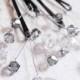 Silver Diamond Hair Pins Swarovski Crystal Spray (set of 6 wedding bobby pins) Customize Bridal Hair Accessory