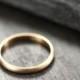 Women's Gold Wedding Band, 2.5mm Half Round Slim Recycled 14k Yellow Gold Ring Brushed Gold Wedding Ring - Made in Your Size