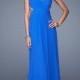 A-line Ruched Beaded Straps Cut Out Back Chiffon Prom Dress PD3162