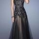 A-line Strapless Sweetheart Lace bodice Tulle Prom Dress PD3146