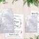 Printed Card - Digital Printable Files - Grey Snow Tree Winter Wedding Invitation Set Save The Date RSVP Thank You Wedding Stationery ID737