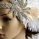 Glamour stylish rhinestone crystal 1920s Flapper Feather Headband Headpiece, The Great Gatsby Headband, Rhinestone Crystal Flapper  Headband