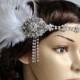 The Great Gatsby 20's rhinestone flapper headband,20's flapper Headpiece, rhinestones headband, Bridal Headband, Crystal Ribbon Headband
