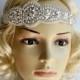 Crystal Pearls Rhinestone, flapper Gatsby Headband, Wedding Headband Headpiece, Halo Bridal Headpiece, 1920s Flapper headband