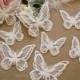 Butterfly Organza Applique, Wedding Lace Applique, Bridal lace Applique for gown, garter, sash, head pieces, veil, 3 Pieces