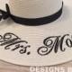 Floppy straw hat, Floppy beach hat, Personalized floppy hat, Monogrammed Bride hat, Bridesmaid monogram floppy hat, Bridal Shower Gift