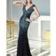 Alyce Claudine 2315 Cap Sleeve Deep V Neck Evening Dress - Brand Prom Dresses