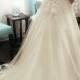 Stunning Vintage Lace Swiss Dot A-Line Wedding Dress, Unique Wedding Dress, Polka Dot Lace Wedding Dress, Illusion Neckline, Art Deco
