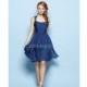 Knee Length Chiffon Scoop A line Sleeveless Bridesmaid Dresses With Lace - Compelling Wedding Dresses