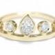 Pear Diamond Crown Engagement Ring - Unique Engagement Rings - Pear Shaped Diamond - Crown Ring
