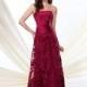 Elegant Lace & Satin A-line Strapless Neckline Full-length Mother of the Bride Dress - overpinks.com