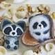 CrazyWeekSale Friendship Is Always Warm // Set of 2 brooches // Raccoon and Panda // 100% natural wool // Dry Felting // Best Gift for Fr...