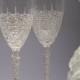 Glasses Ajur - Ivory Wedding champagne glasses - Hand painted Wedding glasses, Wedding glasses - summer wedding - spring wedding