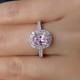 MADE TO ORDER-Sterling Silver Vintage 2ct Oval Cut Pink Synthetic Diamond Ring