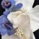 TROPICAL BRIDAL HAIR Clip, Blue & White Orchid hair flower, Hair Accessory, Headpiece, Silk Flower clip, Wedding Hair clip, Hawaiian orchids