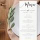 Instant Download Printable Menu-Editable PDF-DIY Menu Template-Digital Calligraphy Template-Printable Wedding Menu-#SN022_M