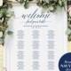Navy Wedding Seating Chart Sign, Navy Seating Chart Printable, Seating Chart Template, Seating Board, PDF Instant Download 