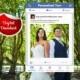 Facebook Frame, Custom Design, Photo Booth Prop, Digital Download, Wedding Props, Digital File