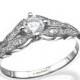Diamond Engagement, leaf Engagement Ring, white Gold Ring, Diamond Ring, Leaves Ring, Art Deco ring, Vintage Ring, Antique Ring, Band Ring