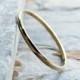 1.2mm Thin Half Round Wedding Band or Promise Ring - Solid 14k Yellow Gold in High Polish or Matte Finish - Thin Gold Ring