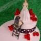 Elegant Bride and Fireman to the Rescue Groom Firefighter Wedding Cake Topper Fire Hot Romantic Couple Personalized Figurines Mr Mrs - 3