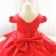 Red Flower Girl Dress for Baby Girls, V-Neck Infant Easter Dress, Toddler Birthday Party Dress, Baby Party Dress, PD105-2