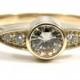 Modern Minimalist Art Deco Diamond Ring - Simple Engagement Ring