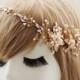 Crystal pearl flower headband, wedding hair hoop，bride hair accessories