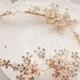 Wedding headband，crystal pearl flower headband, wedding hair hoop，bride hair accessories