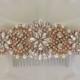 Rose Gold Bridal Hair Accessory, Rose Gold and Rhinestone and Pearl  Wedding Hair Comb, Bridal hairpiece, Bridesmaid