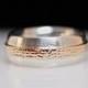 Mens Sterling Silver and Copper Wedding Band Ring - Size 8