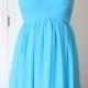 Blue Sweetheart Bridesmaid Dress Short/Floor Length Aqua Blue Chiffon Straps Bridesmaid Dress-Custom Dress