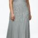 Adrianna Papell Adrianna Papell Plus Size Beaded V-Neck Gown