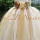 Vintage Dress Gold Dress Flower Girl Dress  Wedding Dress Tulle Dress Cream Dress Party Dress Birthday Dress Baby Dress Toddler Dress Tutu