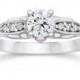VVS1 .50 cttw Diamond Vintage Antique Style Engagement Ring 14K White Gold
