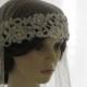 1920s style wedding  veil -  couture bridal cap veil - dotted net - Eugenie
