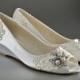 Wedding Shoes Lace Wedge Wedding Shoes - Custom Wedding Shoes- Accessories- Women's Shoe- Women's Bridal Wedge Shoe, Ladies Wedding Shoes