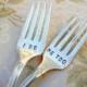 I Do Me Too Forks. Hand Stamped Vintage Wedding Fork Set